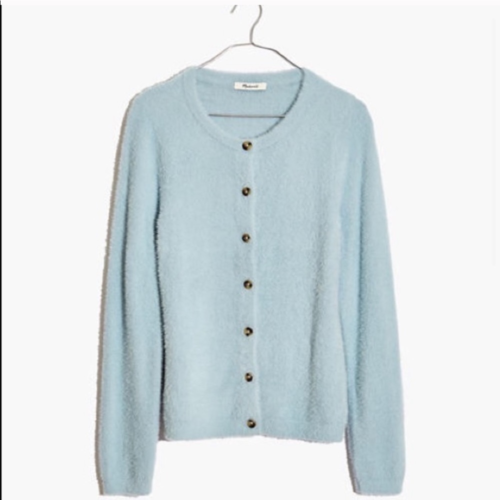 SOLD fuzzy blue Hewitt cardigan NWT SOLD